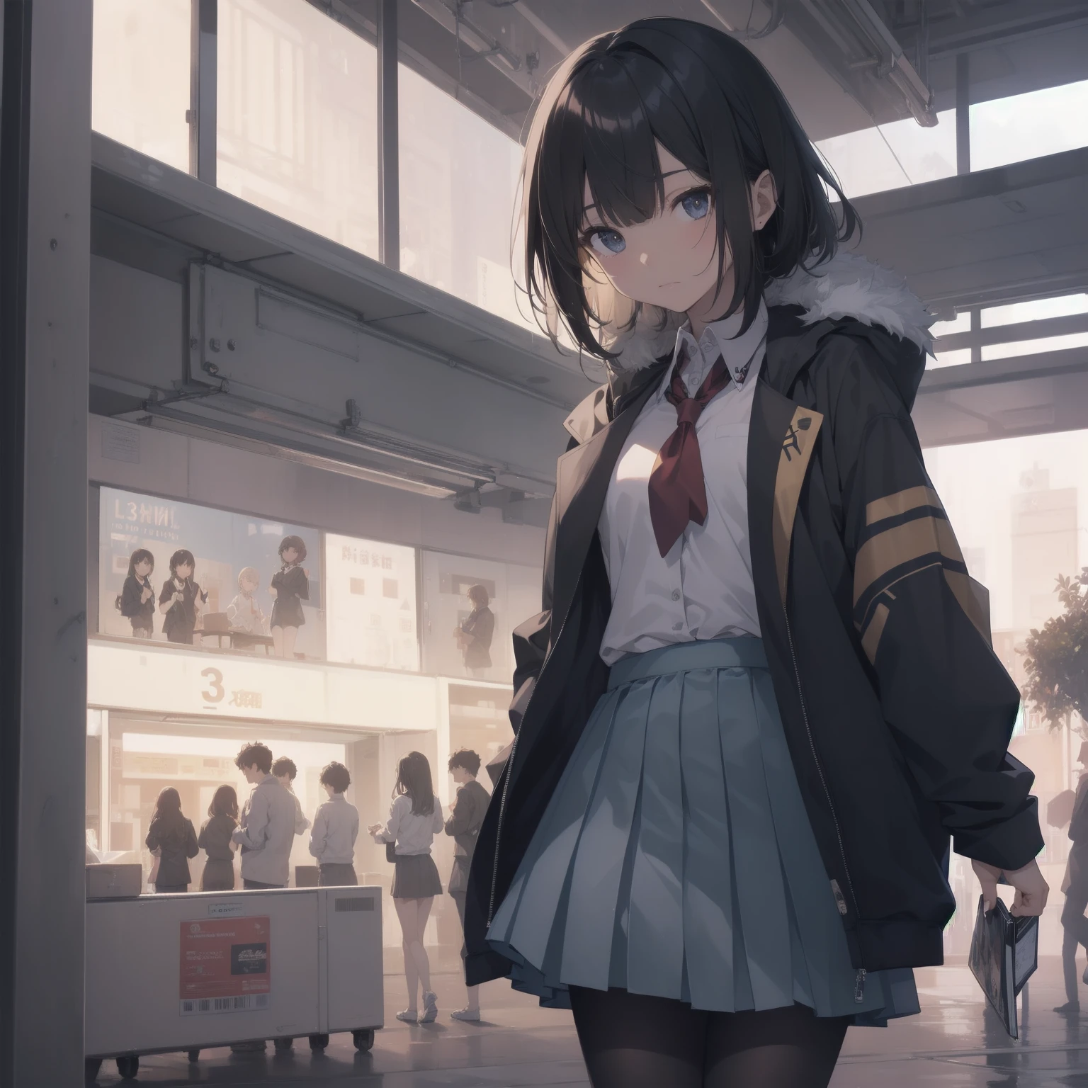 ultra-absurdres-Top quality by artist God, ultra-detailed, high resolution, anime moe artstyle, best anime 8k konachan wallpaper, pixiv contest winner, pool:2810, perfect anatomy,break, 1girl, (Please draw a girl walking sleepily to school alone. )break,(Solo,little female, 13-year-old:1.3),Full limbs, complete fingers,a junior high school student, (very short hair), short cut, flat chest, , small butt, small black eyes, beautiful detailed eyes, well-proportioned iris and pupils, expressive eyes, highres detailed hair, soft expression, salor school_uniform, sailor collar, serahuku, bow, pleated skirt,(Detailed Lighting), (Detailed background), in the School commute route. break,super detailed skin, Best cinematic lighting powered by famous artist, 8k,beauty illustration,photoshop_(medium),very aesthetic,break,((artist:takafumi )), artist:clamp ,artist:carnelian ,artist:kantoku ,
