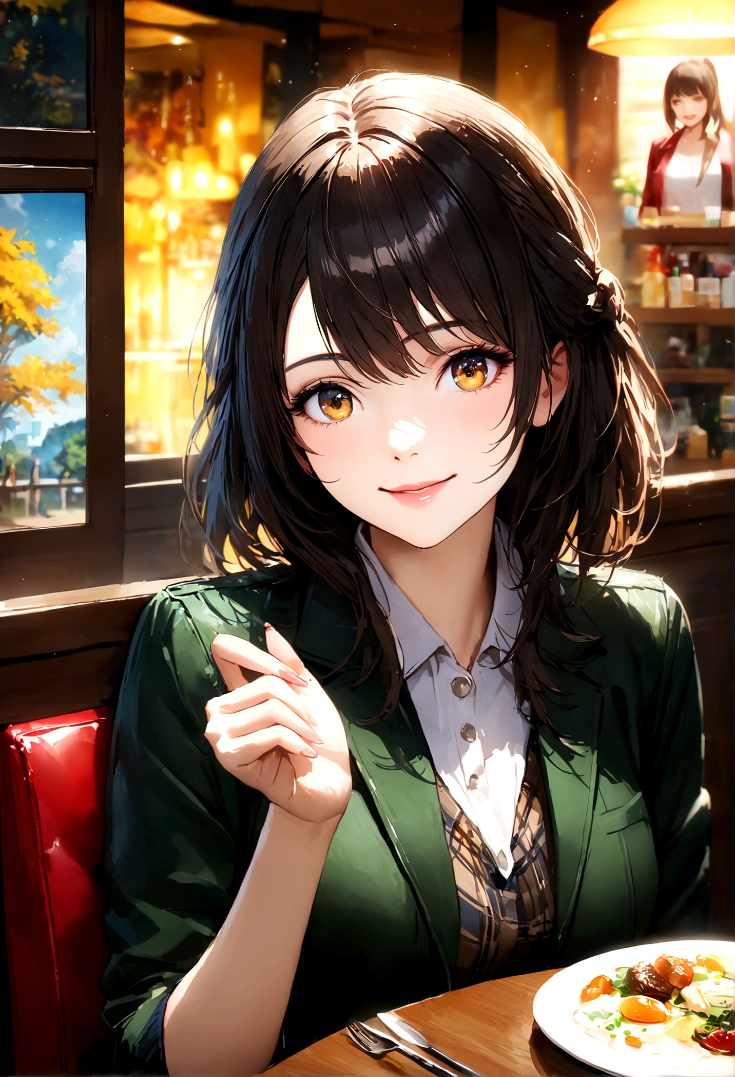 Shinjuku, Cute casual clothes,On a date,Blur the background,High school girls,smile,Glitter effect,Highest quality, 4K, 8K, High resolution, masterpiece:1.2, Very detailed, Realistic:1.37, High resolution, 超High resolution, Ultra-fine painting, Sharp focus, Physically Based Rendering, Very detailedな説明, Professional, Vibrant colors