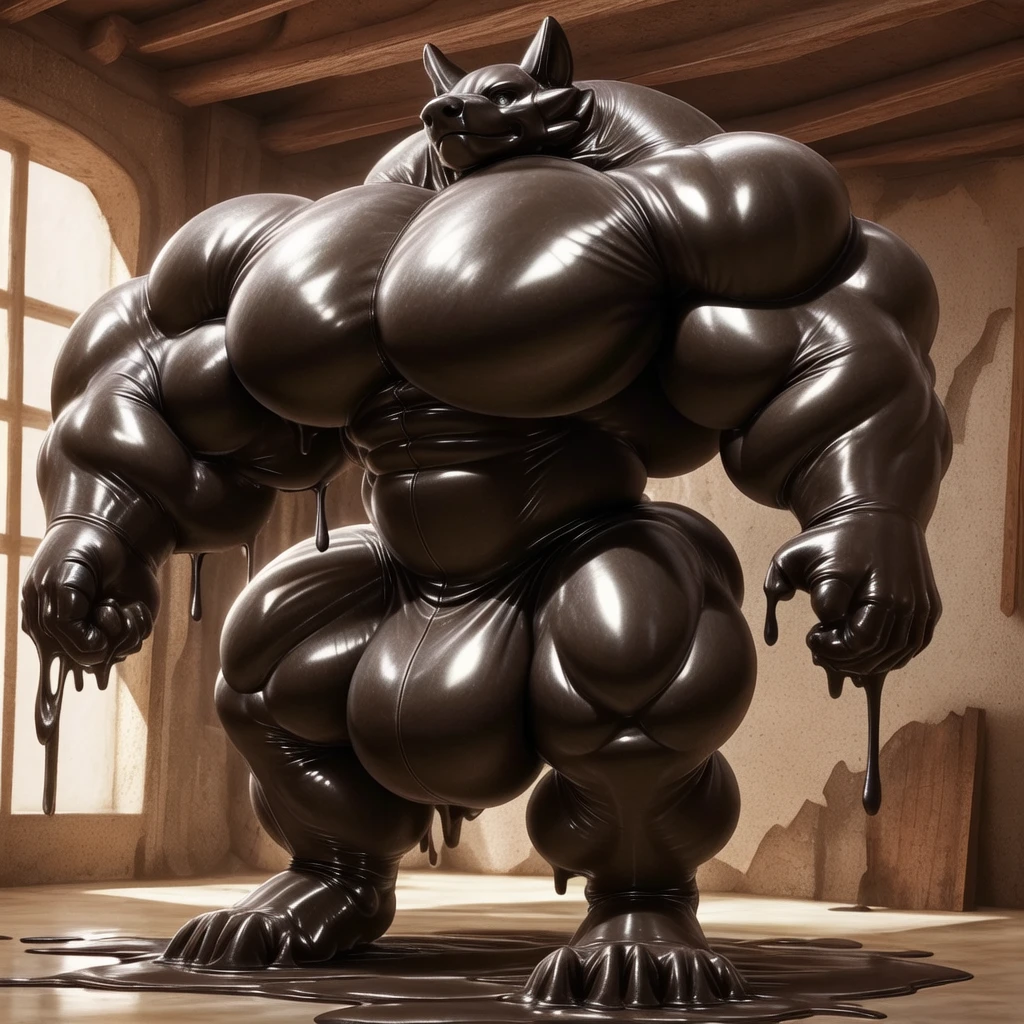 solo, male, , , , (hyper pecs:1.3), （long thick thighs:1.5）, standing, indoor,，(，,(,solo,very hyper muscles:1.3)((, Huge bulge：1.5))）（)), black glowing liquid，（((liquid_latex, , rubber:1.2)，,black latex，goo transformation，(gooey)()(l），unreal engine,perfect light，detailed, photorealistic, 4k, hd, , , , good anatomy, , (), ,, high quality, best quality, concept art, photorealistic,鹰