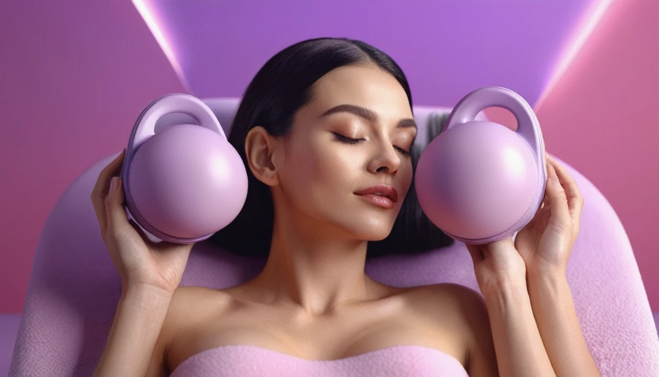man doing erotic massage to woman, she holds smartphone in her hand, sensually, womans mouth wide open. massage table, liquid drops, skin, we can see their faces close, minimalistic, in a light purple and pink style, with soft edges and blurred details, with a 3D render, on a colorful background, with a minimalist stage design, in a surreal style, with a cinema4D rendering, with a minimalist style, with low saturation, using gradient colors, with a cinema4D rendering, with a blender rendering, with super detail, at a super high resolution, at a super high definition
