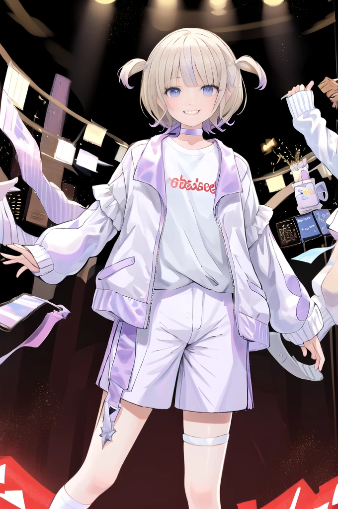 masterpiece, Highest quality, Absurd, HajimeBase, choker, White jacket, Long sleeve, White shirt, White shorts, smile, TodorokiHajime
HajimeBase, choker, white jacket, long sleeves, white shirt, white shorts, socks, sneakers