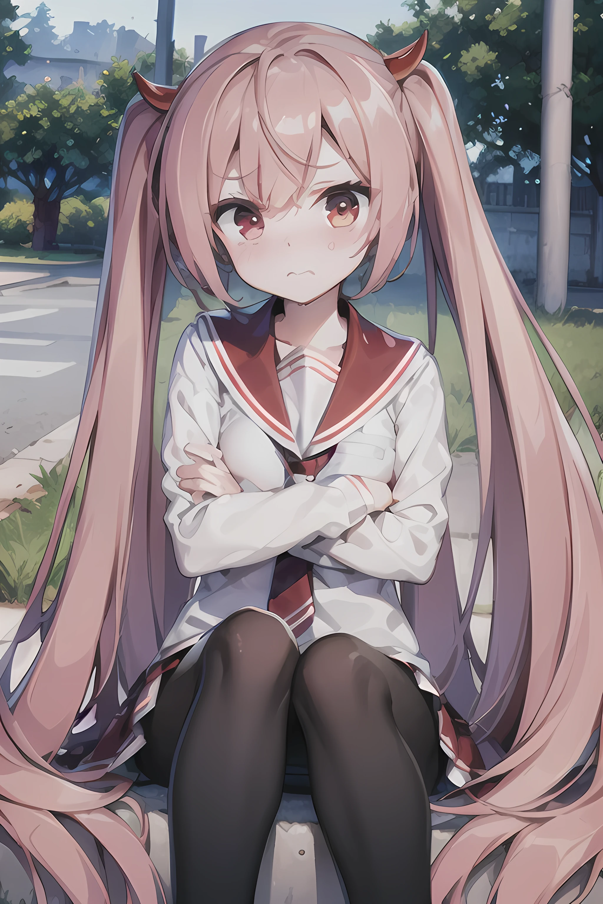 (((Pixel Perfect, Perfect in every detail))),masterpiece, Highest quality, One girl, alone, Embarrassed face,View your viewers,Cross your arms,