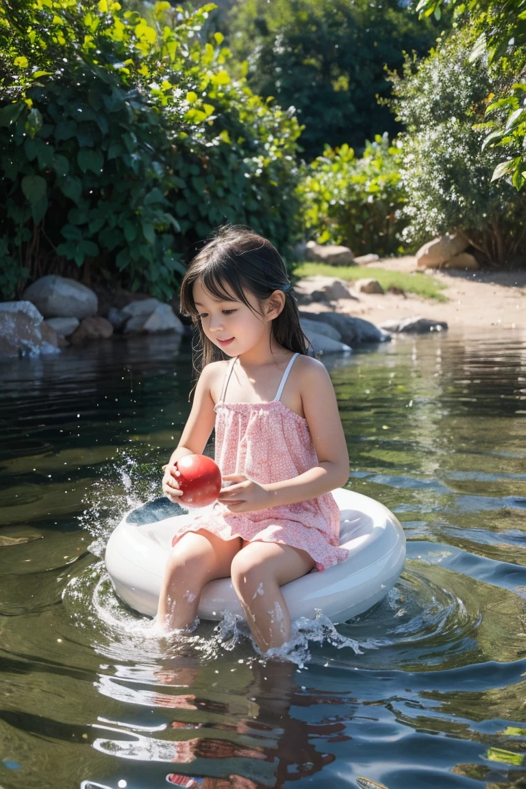 9  girl playing in the water