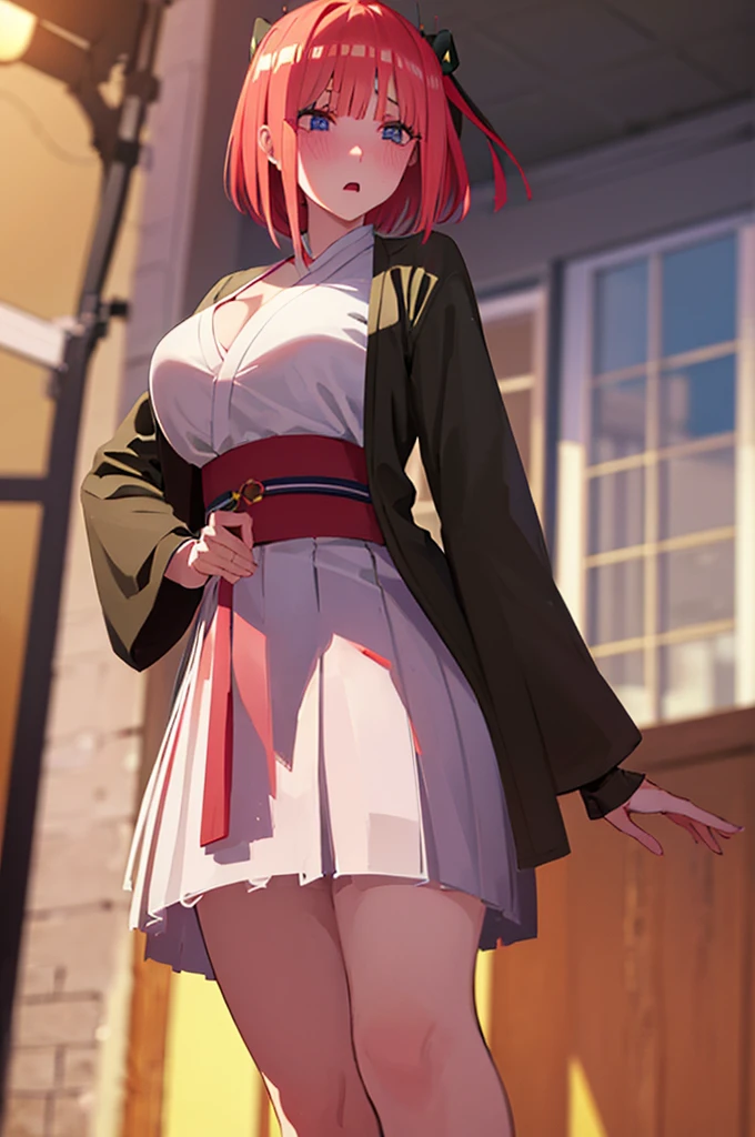short hair, bangs, blue eyes, hair ornaments, Hair Ribbon, Pink Hair, blunt bangs, Both sides up, butterfly hair ornaments, skirt, No sleeve、、Random color see-through kunoichi costume、Japanese see-through female samurai costume、See-through female ninja costume,, Open clothes, Collared dress emphasizes cleavage、胸の谷間のSweat is noticeable,, 満開のcherry blossoms、cherry blossoms、Open-air bath、Outdoor、Professional lighting light reflection、 looking at viewer, (masterpiece:1.2), Highest quality, High resolution, unity 8k wallpaper, (figure:0.8), (Beautiful fine details:1.6), Highly detailed face, Perfect lighting, Highly detailed CG, (Perfect hands, Perfect Anatomy),heavy rain、heavy rainで全身びしょ濡れ、heavy rainで全身びしょ濡れの服、High heels、 ((Perfect handsの形))、(Perfect foot shape、Embarrassed expression blushing、、Gestures to seduce a man、Obscene pose、Shining Sweat、Perfect Skin,Sweat is noticeable、太もものSweat is noticeable、、 Fair skin,Tight waist, Sweating profusely、Sweaty hair、Sweaty clothes、Sweaty、Visible sweat、rain-wet hair