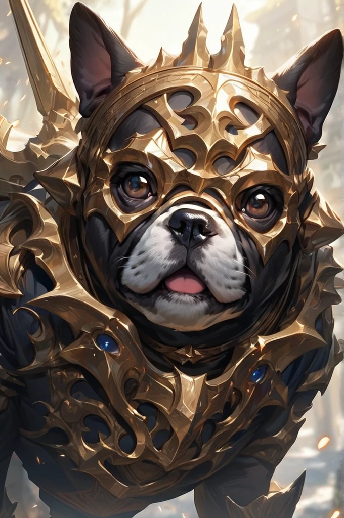 ((Best quality)), ((masterpiece)), (detailed), French bulldog Knight Guardian