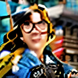 spider suit, spider web print, spider web, spider-man, Masterpiece, absurd, fine details, HDR, ((highly detailed face and eyes)), photorealistic,, focus on the eyes,, standing on the roof of a skyscraper, ((without mask)), looking at the viewer, smiling, black hair, boy focus, big hair, curly hair, round glasses, earrings, , background of New York buildings, 6 feet tall