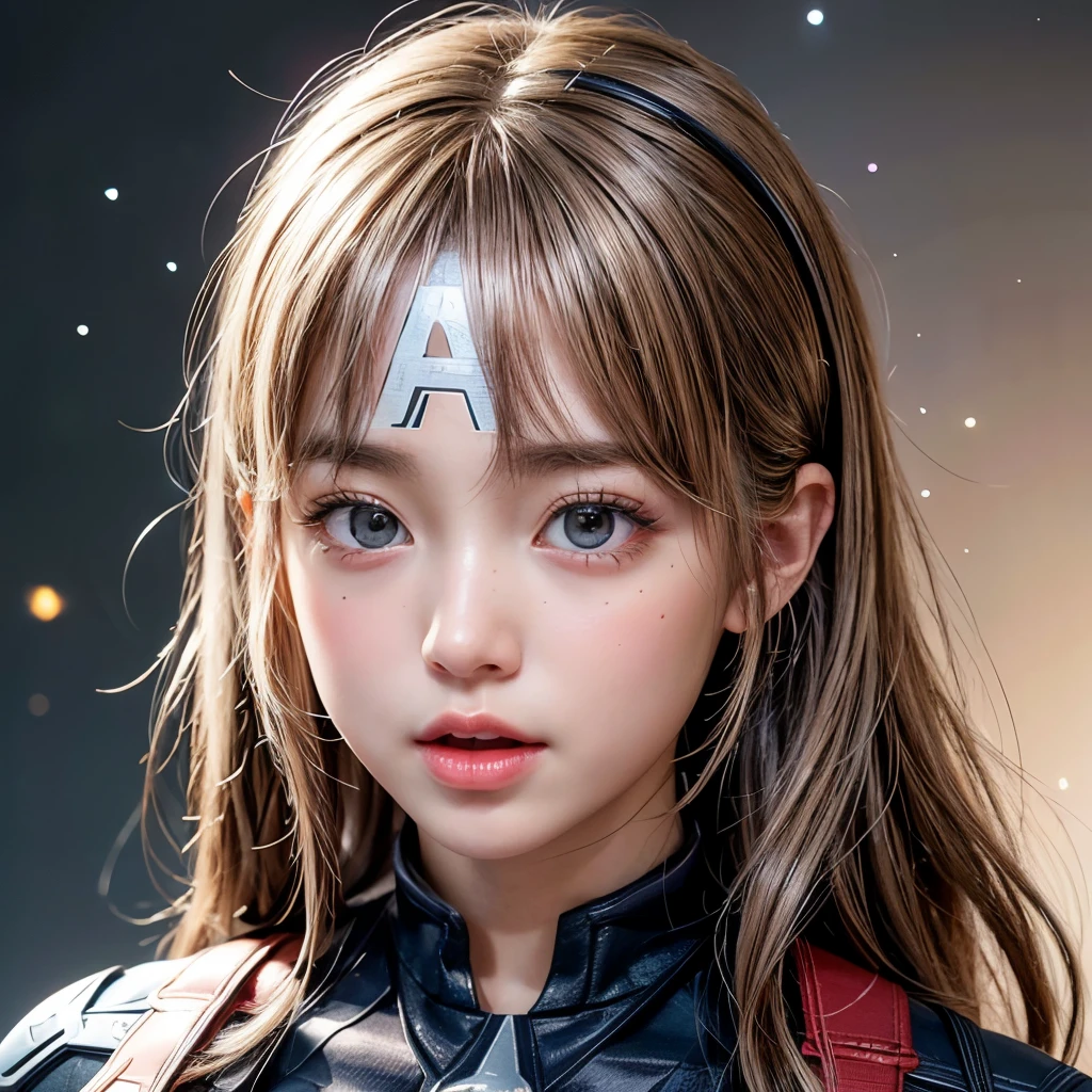 NSFW, 8k, High-level, absurd, masterpiece, best quality, primitive, very detailed CG, very detailed wallpaper, perfect lighting, Extremely detailed (((The personifying " captain America " as a Little Girl))), MysticSight, Tyndall effect, Tyndall scattering, Studio gray background with (many Dazzling RainbowColor particles BokeH:1.28), (RoundlyButts, ThighGap), (Exposed:0.4), (Assfocus with looking ahead), BREAK (NOGIZAKA face variations) Extremely Detailed very KAWAII face variations, perfect ???????, Childish, captivating gaze, elaborate detailed Eyes with (sparkling highlights:1.28), long eyelashes、Glossy RED Lips with beautiful details, Coquettish tongue, Rosy cheeks, Radiant PearlSkin with clear transparency . { (Dynamic LifeLike expressions:1.4) | :d) }, (large eyes:-1) .