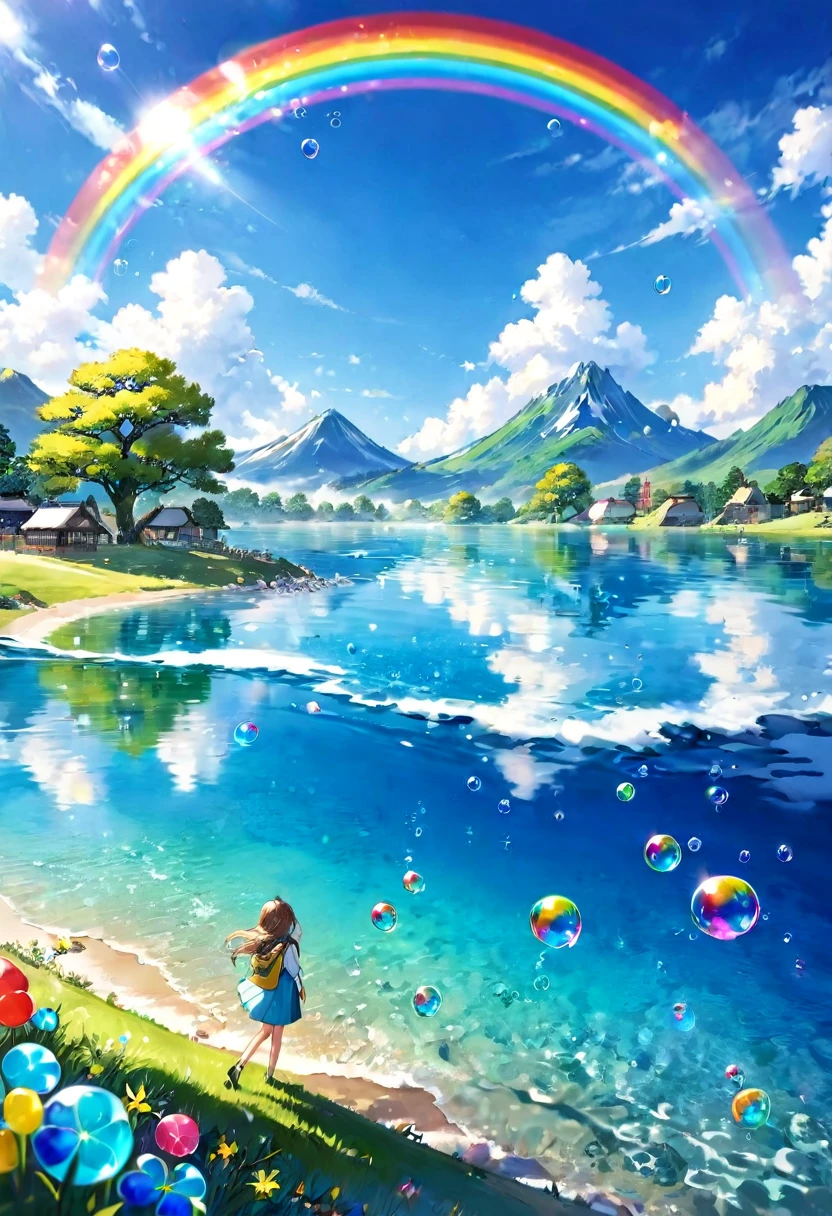 bubble、Wonderful landscape、Rainbow colors