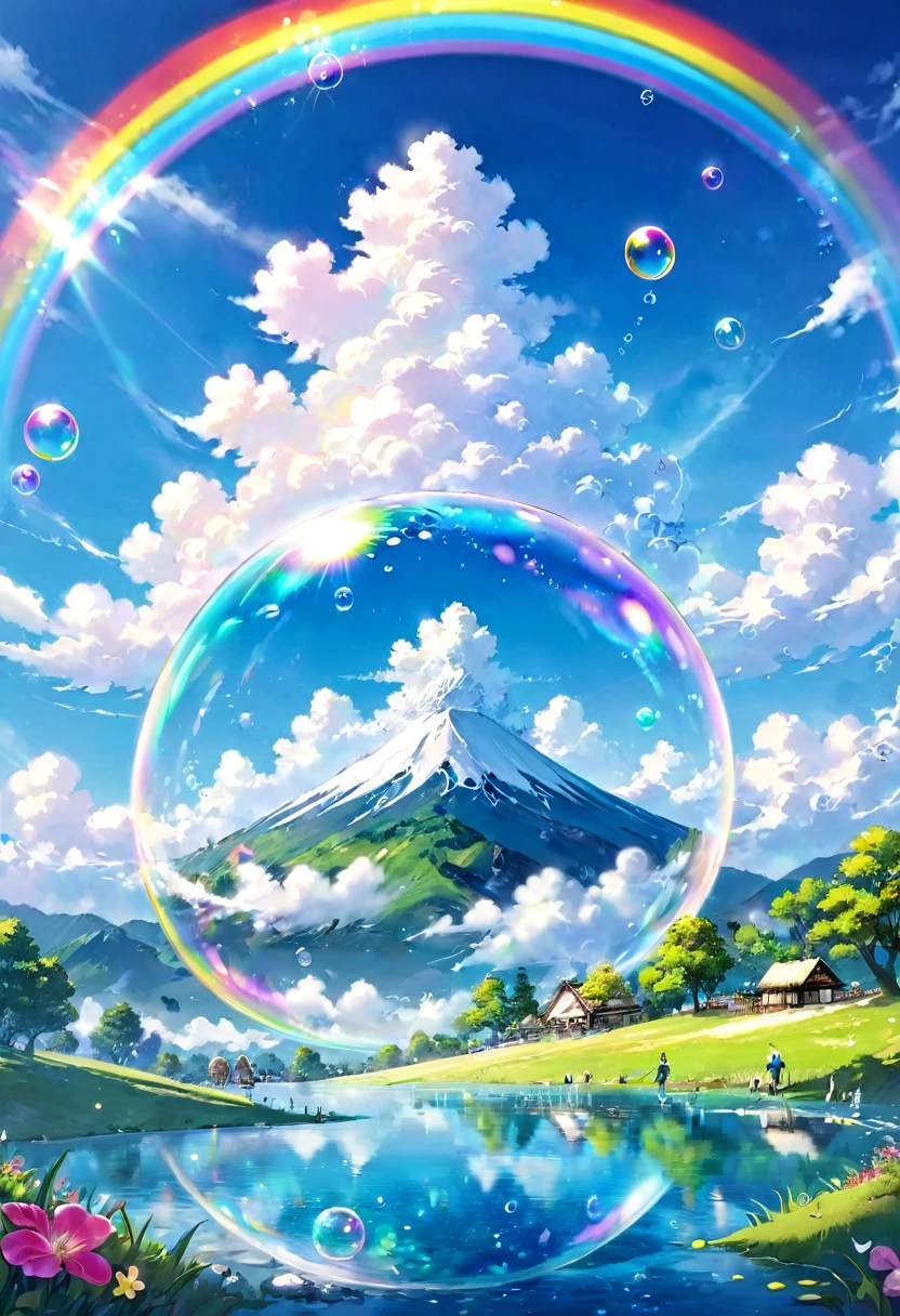bubble、Wonderful landscape、Rainbow colors