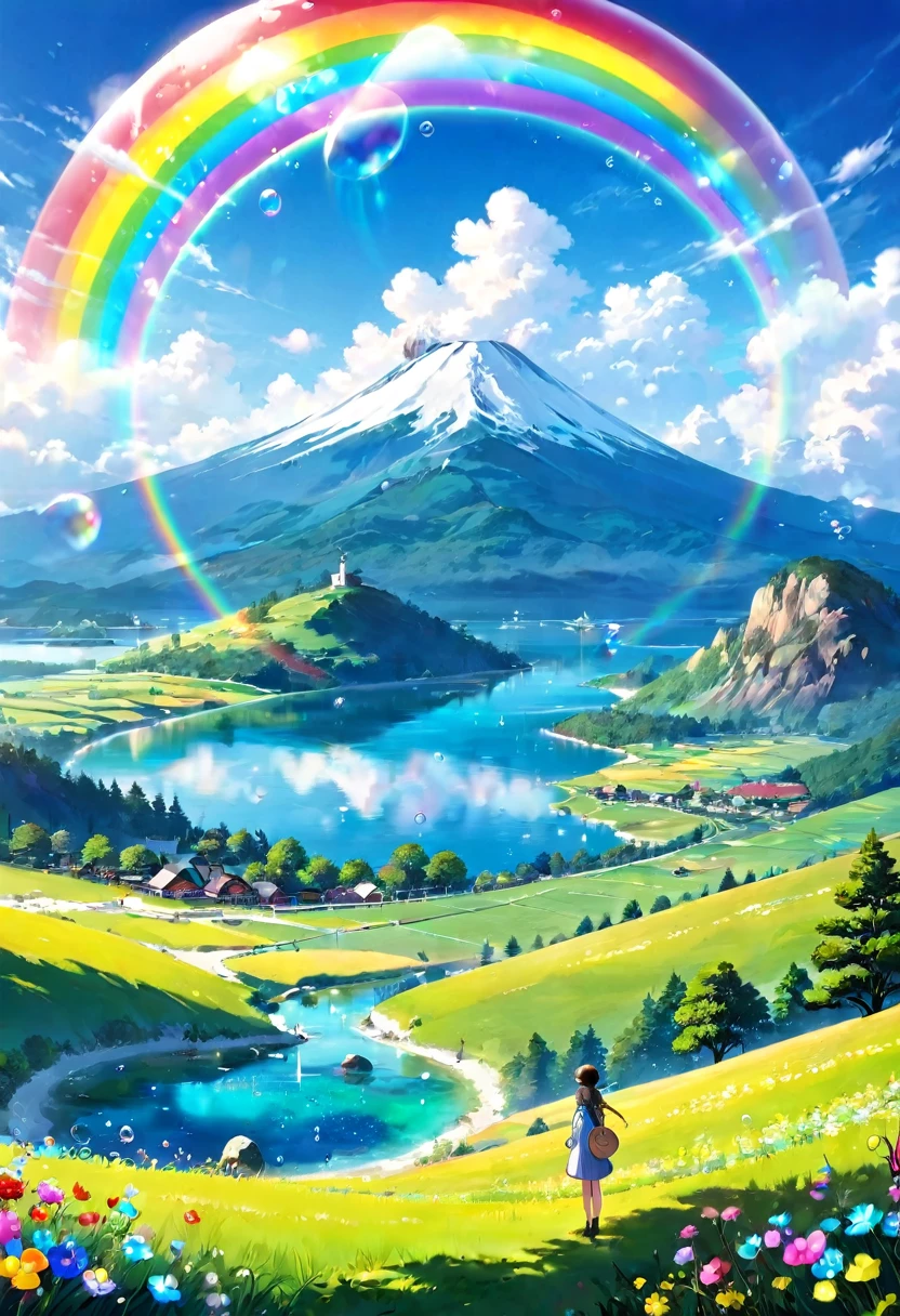 bubble、Wonderful landscape、Rainbow colors