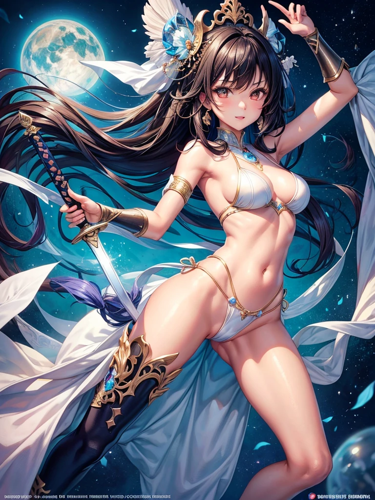 Beautiful Asian girl, 18 years old, Naked knight girls, sexy lady, medium breasts, camel toe, long sword,