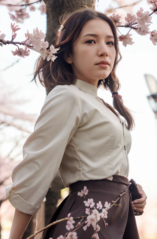 sharp focus, Best Quality, cinematic lighting, tree with cherry blossoms