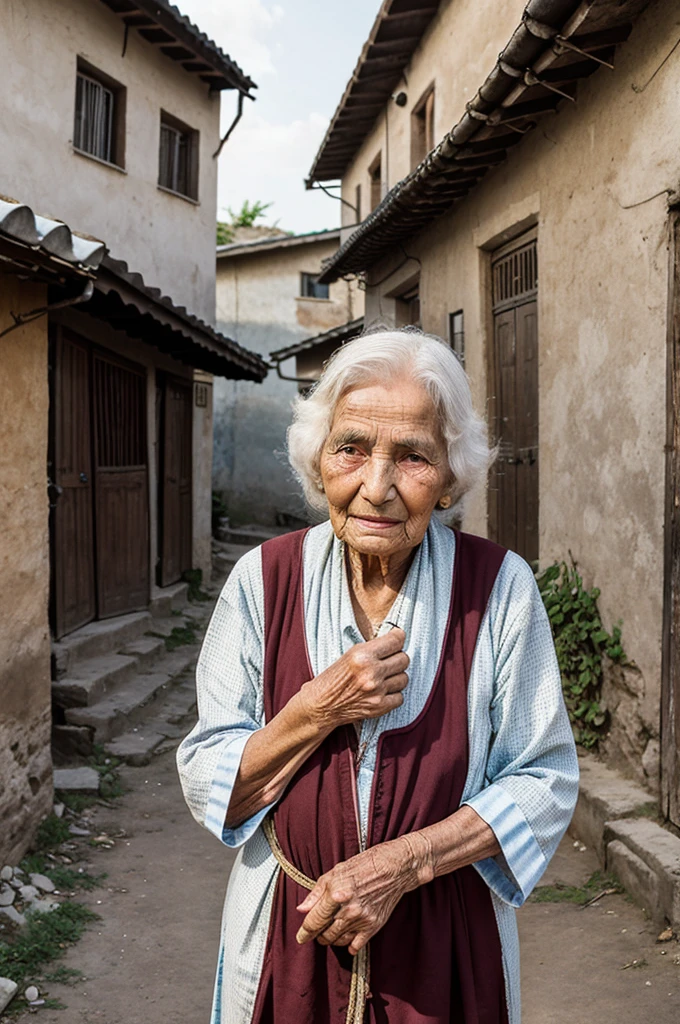 An elderly woman ("Bua") in a small village, known for her wisdom