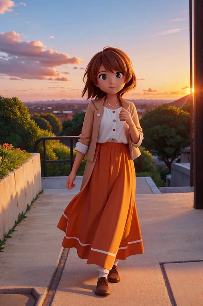 you see the sunset sky, warm colors of the sunset with clouds, a beautiful sunset