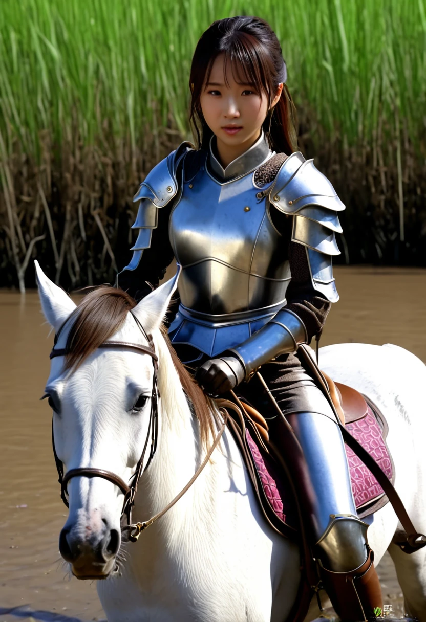 (((masterpiece))),(((Highest quality))),((Tabletop:1.4, Highest quality)), (Realな写真:1.4), 
((1 cute girl knight)),rodeo,
(超High resolution:1.2),, wonderful, Very detailed CG Unity 8k wallpaper, Very detailed, High resolution,fat horse ridden by japanese girl,
Soft Light, Beautiful detailed girl, Droopy eyes,Very detailedな目と顔, Beautiful and exquisite nose, Beautiful and exquisite,  horse ridden by a girl can't move in swamp because its drowned in the sticky mud:10.0 ,Displeased face:4.0,Real,Stir,Anatomically correct,action scene of fight