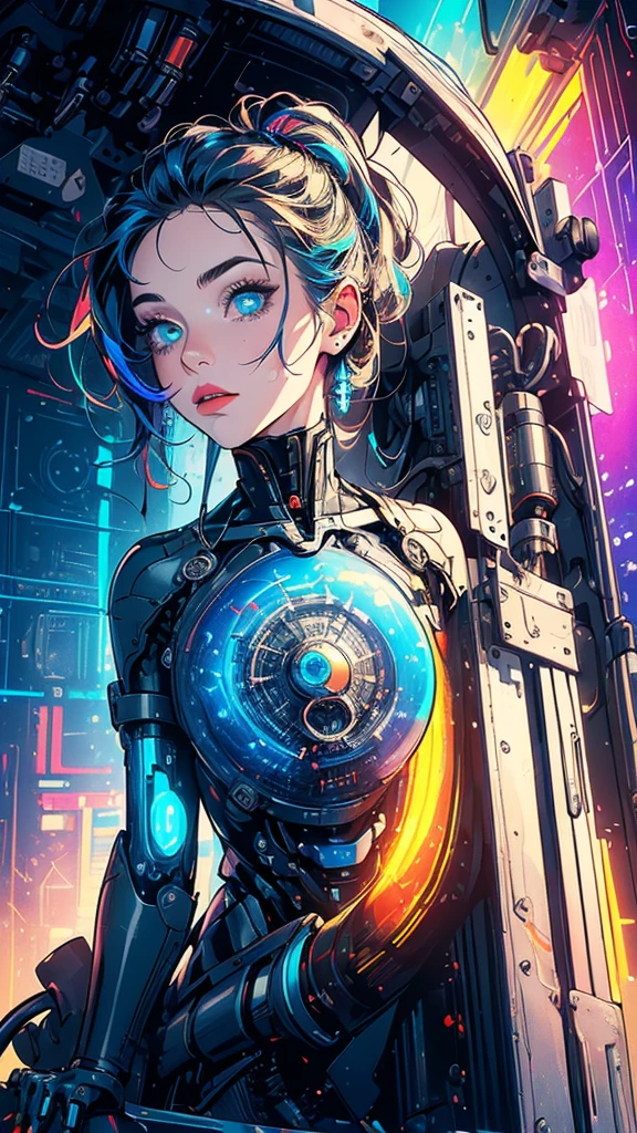 (((masterpiece, highest quality))),(((solo:1.2))),(((1girl:1.2))),32k wallpaper, very detailed, poster, vintage science fiction,(((((geometric cinematic movie poster))))), (bauhaus), shape,(((abstract))),(mid century modern),movie poster,(((((portfolio))))),(((((Close-up))))),(((((bust up))))),((((more various angle)))),(((highlight))),Vast landscape,((((heterochromia)))),(((complete. detailed face))),((((Extremely talented)))),(((((most complicated machine))))),(((genius mechanic))),((Overall colorfully)),neon sign