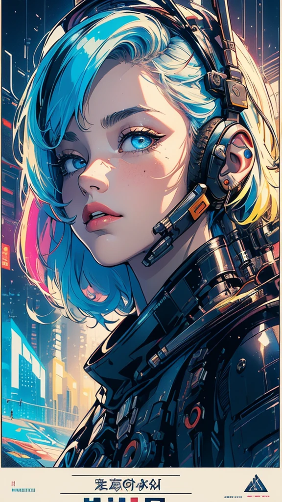 (((masterpiece, highest quality))),(((solo:1.2))),(((1girl:1.2))),32k wallpaper, very detailed, poster, vintage science fiction,(((((geometric cinematic movie poster))))), (bauhaus), shape,(((abstract))),(mid century modern),movie poster,(((((portfolio))))),(((((Close-up))))),(((((bust up))))),((((more various angle)))),(((highlight))),Vast landscape,((((heterochromia)))),(((complete. detailed face))),((((Extremely talented)))),(((((most complicated machine))))),(((genius mechanic))),((Overall colorfully)),neon sign