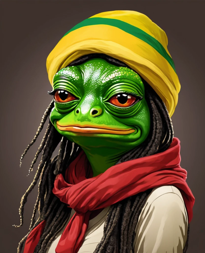 Pepe frog girl reggae style