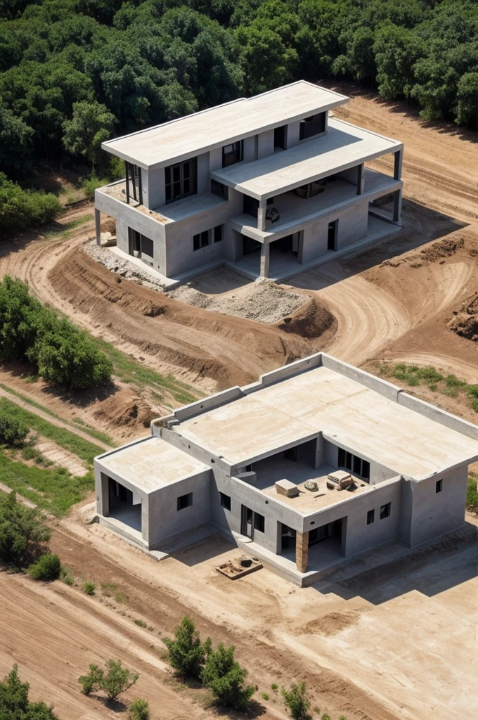 People who are using cement to build a house