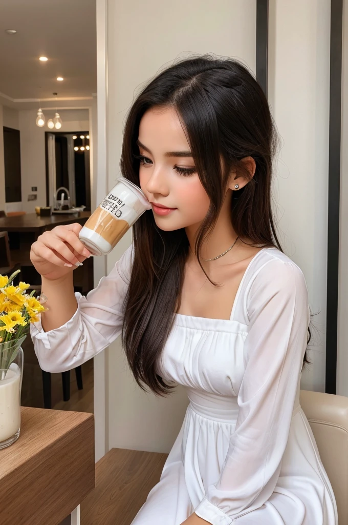 16 hears cute girl with feed milk from woobs to cute baby with stylish colour full modern dress with romantic hot mood full size hot pic