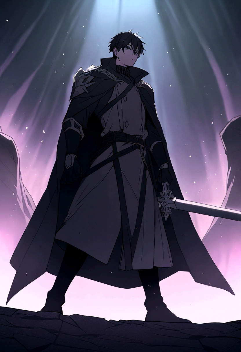 Dark King features male swordsman looking like Kirito from sweatd art online I want him to be more human