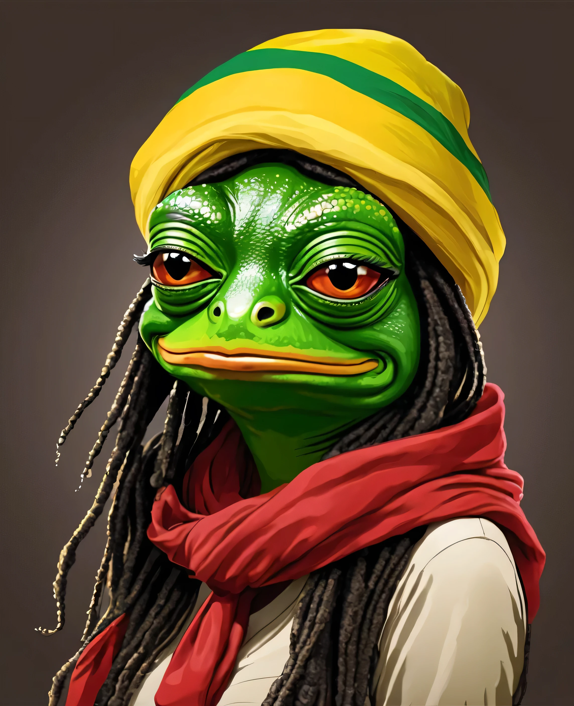 Pepe frog girl reggae style