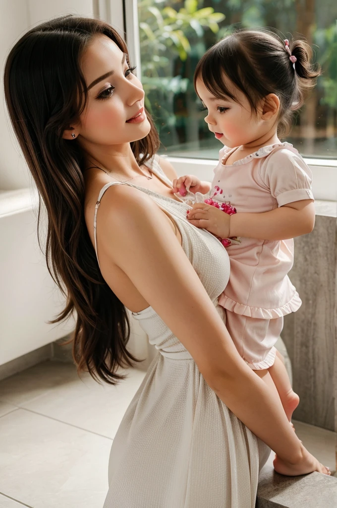 16 hears cute girl with feed milk from woobs to cute baby with stylish colour full modern dress with romantic hot mood full size hot sexy pic