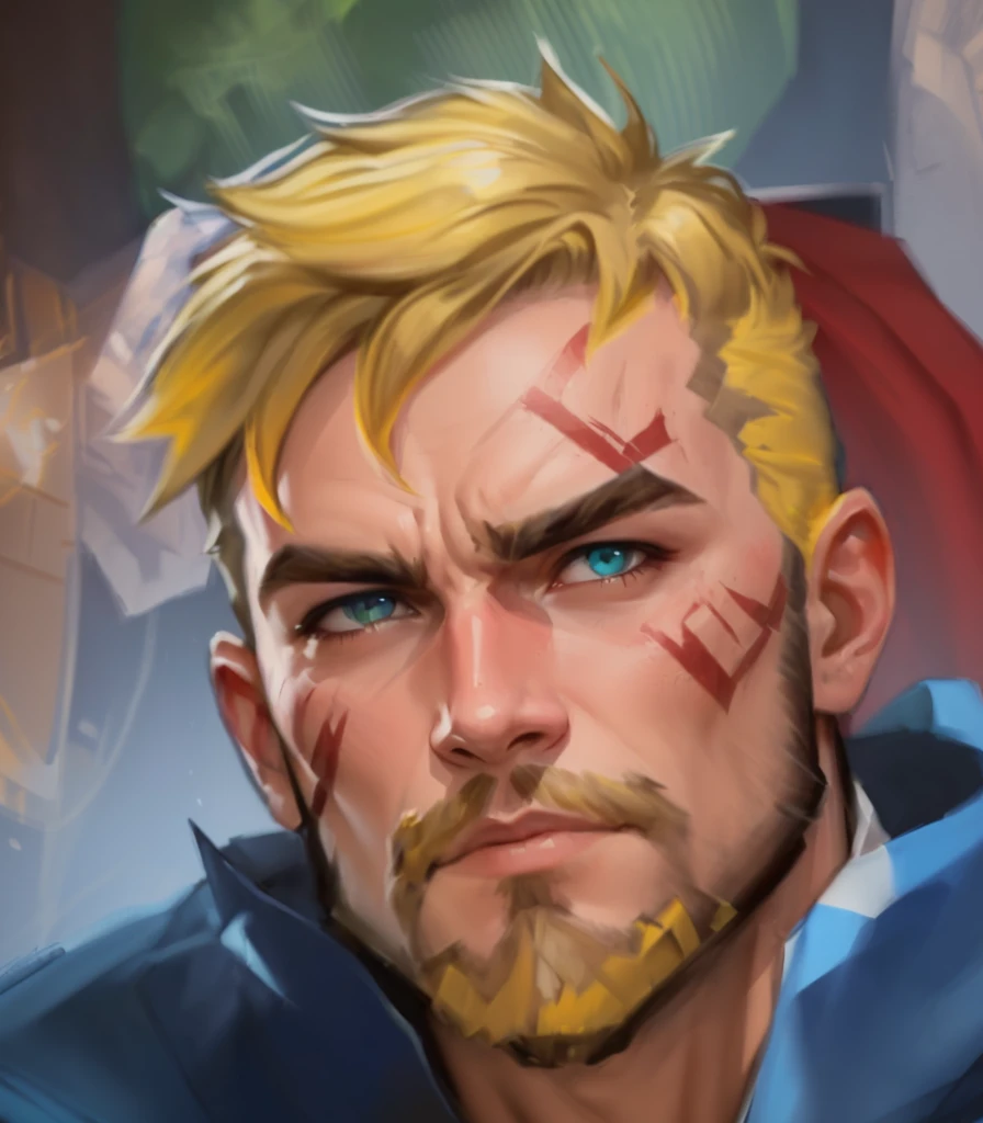 there is a man with a face that has been painted, portrait of homelander, homelander, homelander from the boys, asgardian, avatar image, jake parker, heroic portrait, portrait of junkrat, soldier 7 6 from overwatch, a portrait of junkrat, artgrem, barret frymire, painted portrait of rugged odin