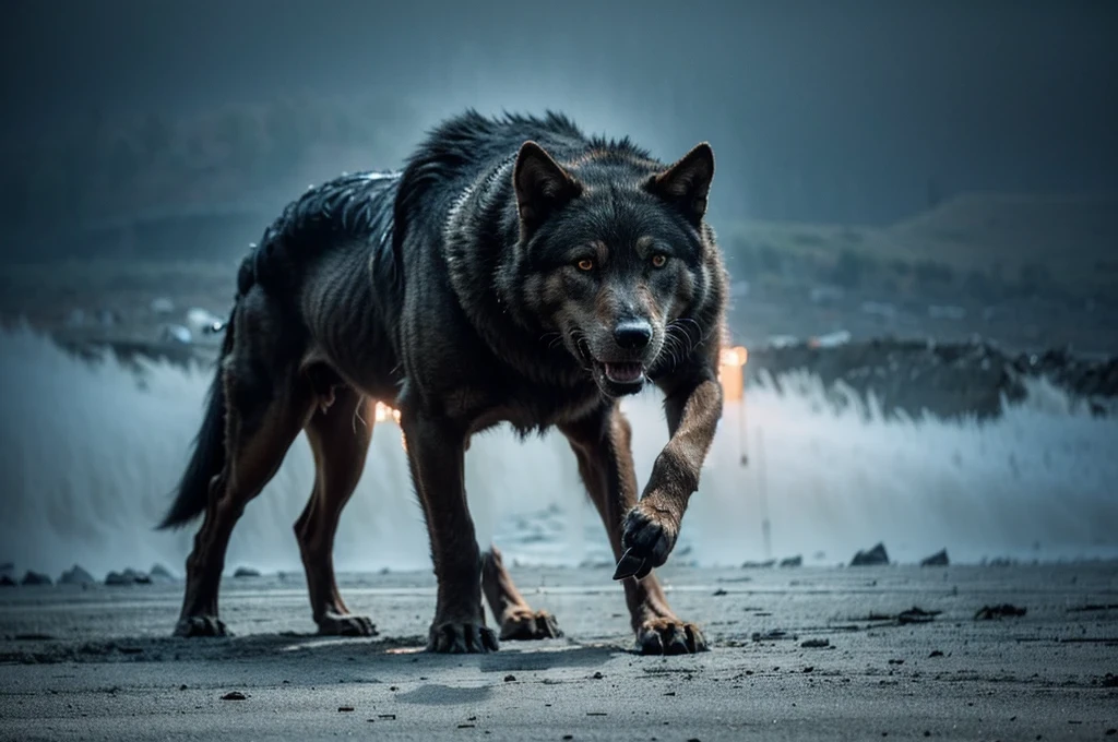 4 legs wolf and proportionated woman
