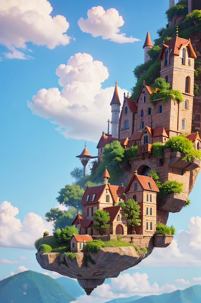 a city with the theme of clouds, a city on clouds, heavenly atmosphere