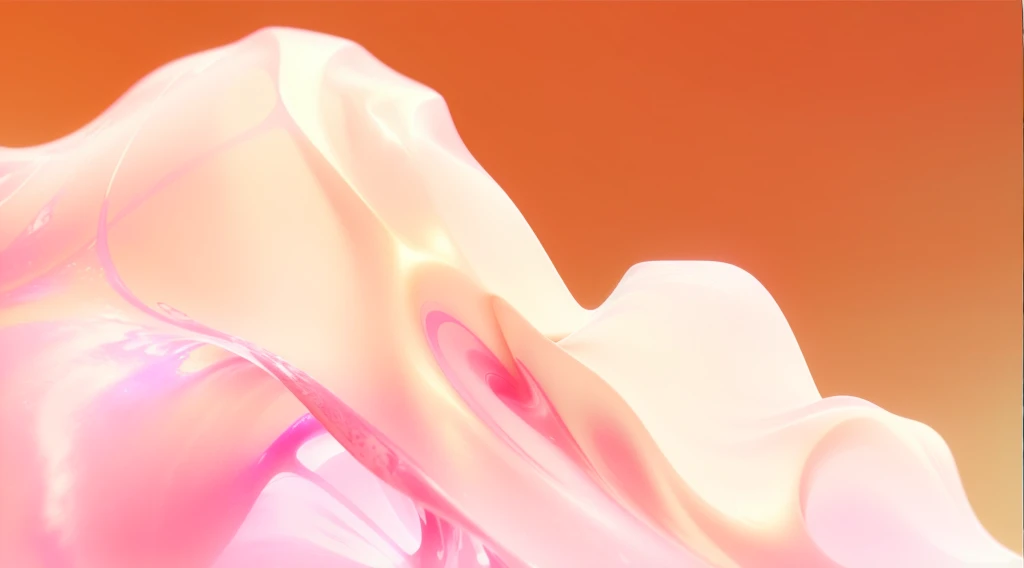 This is a close-up of the pink substance, Soft light 4 colors, Cloth simulation using Houdini, Flowing realistic fabrics, abstract cloth simulation, 3D fluid simulation rendering, Color octane rendering, flowing sakura-colored silk, Houdini Fluid Simulation, Fluid simulation in Houdini, Flowing pink silk, octane 3d render