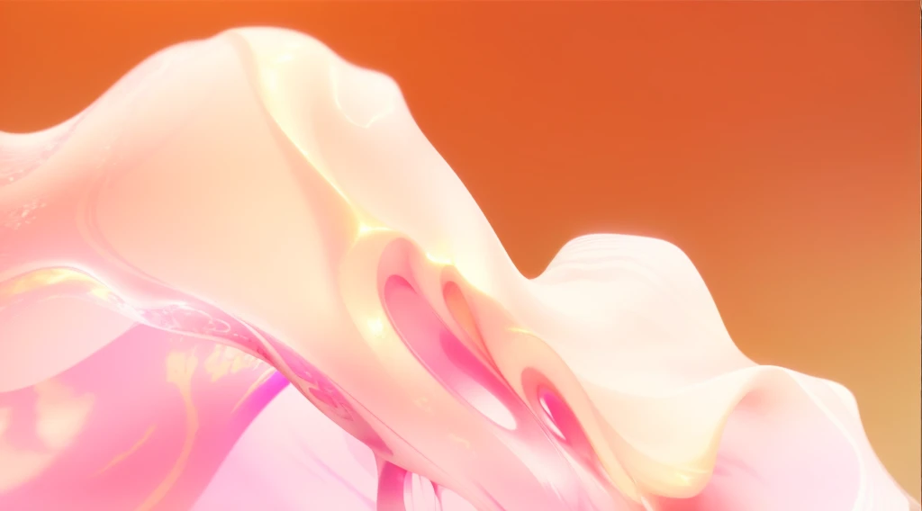 This is a close-up of the pink substance, Soft light 4 colors, Cloth simulation using Houdini, Flowing realistic fabrics, abstract cloth simulation, 3D fluid simulation rendering, Color octane rendering, flowing sakura-colored silk, Houdini Fluid Simulation, Fluid simulation in Houdini, Flowing pink silk, octane 3d render