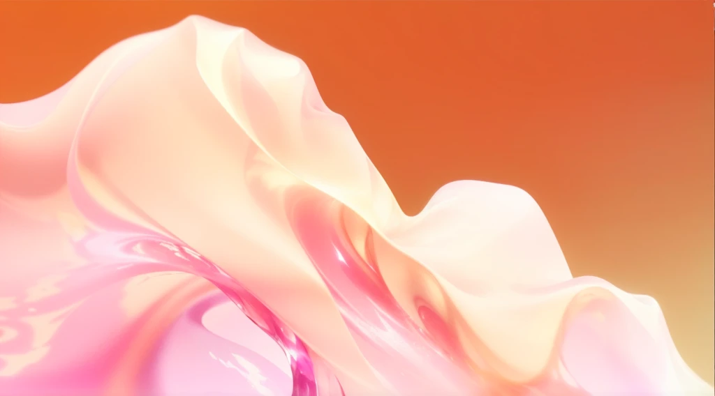 This is a close-up of the pink substance, Soft light 4 colors, Cloth simulation using Houdini, Flowing realistic fabrics, abstract cloth simulation, 3D fluid simulation rendering, Color octane rendering, flowing sakura-colored silk, Houdini Fluid Simulation, Fluid simulation in Houdini, Flowing pink silk, octane 3d render