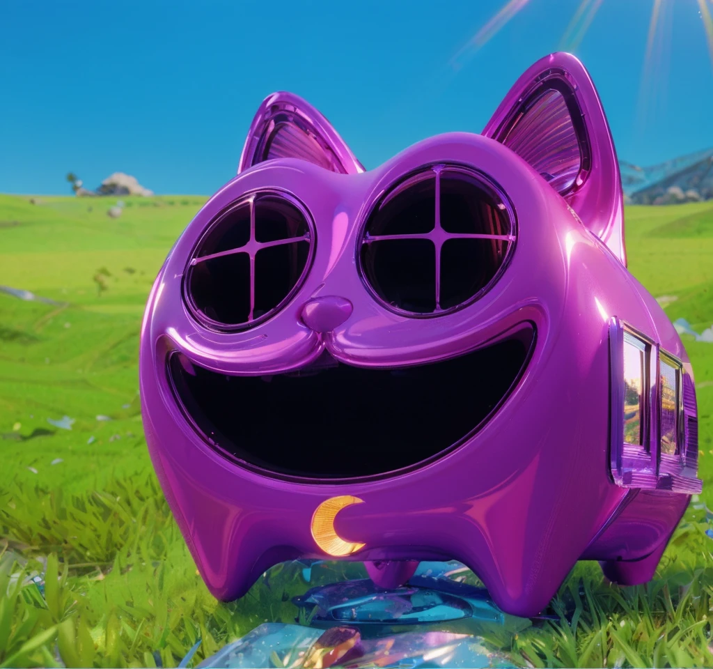 adorable cat-like creature big eyes, cute pink 3d cat, cute violet 3d realistic cat toy made of plastic glossy texture, smooth 3d model, glossy plastic texture, multiple light sources, rim light, sharp post effects render, most beautiful vfx, , realistic, 4k, high resolution, rim light, smooth 3d model. , (glossy plastic texture with multiple big light probe refractions)3d style, simplified design, 3d render, glossy texture, smooth 3d model, multiple light sources, rim light, sharp post effects render, (glossy plastic texture with multiple big light probe refractions), perfect cgi, smooth silhouette, high intensity refraction, (super glossy material), most beautiful vfx , blue background, plastic refractions, realistic, 4k, high resolution, rim light, photo shoot, commercial photo, profile shot, 4k, rim light, high resolution, 4k, glossy texture, smooth 3d model, multiple light sources, rim light, sharp post effects render, (glossy metallic texture with multiple big light probe refractions), perfect cgi, cgi art created only with gradients, smooth silhouette, high intensity refraction, (super glossy chrome material), most beautiful vfx, blue background, chrome metal refractions, multiple light sources, rim light, sharp post effects render, perfect cgi, digital art, detailed digital art, reflective, best quality, 4k, masterpiece:1.2, ultra-detailed, realistic, vivid colors, dark and moody lighting, The image of the highest quality, ensuring every detail is showcased perfectly. It in 4k resolution, allowing viewers to immerse themselves in the richness of the colors and intricate details. The realistic rendering. under the spotlight, reflecting, high-resolution image, realistic rendering, dark background, and rim light photorealistic The image features three characters standing in front of three houses. The characters are a red-haired mermaid, a purple cat, and an orange dog. They are each holding a yellow maraca