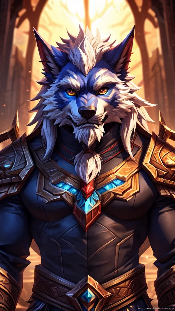 4K, high resolution, best quality, Perfect color, Perfect shadow, Perfect lighting, Posted on e621 (patto art style), arms, Furry Art!!!, Detailed fan art, Official Fanart, high quality fanart, World of Warcraft同人画, fursona Furry Art commission, very very beautiful Furry Art, Furry Art, Furry anime, high resolution佣金, fursona art, World of Warcraft风格, wallpaper, Detailed key animation art, Strong, Full body portrait, panoramic, (Realistic eye details: 1:2), High Detail, high quality, 16K, (best quality,4K,8K,high resolution,masterpiece:1.2),Extremely detailed,Extremely detailed的描述,professional,Natural Lighting,Reference Blizzard Games《World of Warcraft》Genn Greymane,Werewolf,Absolutely pure white hair