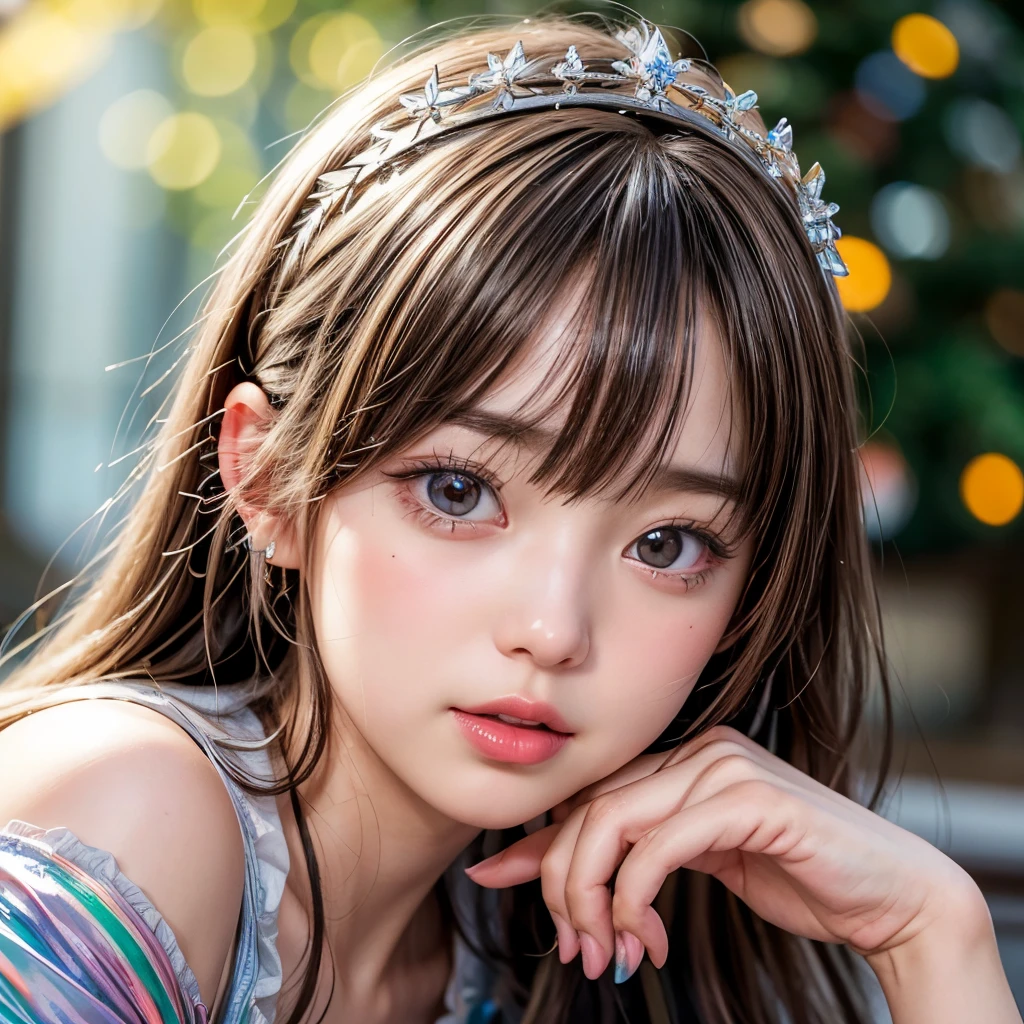 NSFW, 8k, High-level, absurd, masterpiece, best quality, primitive, very detailed CG, very detailed wallpaper, perfect lighting, Extremely detailed (((The personifying " Heidi, Girl of the Alps " as a Little Girl))), MysticSight, Tyndall effect, Tyndall scattering, Studio gray background with (many Dazzling RainbowColor particles BokeH:1.28), (RoundlyButts, ThighGap), (Exposed:0.4), (Assfocus with looking ahead), BREAK (NOGIZAKA face variations) Extremely Detailed very KAWAII face variations, perfect anatomy, Childish, captivating gaze, elaborate detailed Eyes with (sparkling highlights:1.28), long eyelashes、Glossy RED Lips with beautiful details, Coquettish tongue, Rosy cheeks, Radiant PearlSkin with clear transparency . { (Dynamic LifeLike expressions:1.4) | :d) }, (large eyes:-1) .
