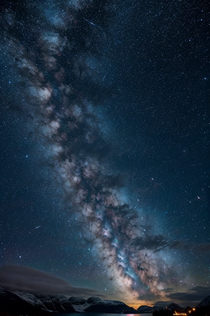 wonderfull stary sky with milky way in norway