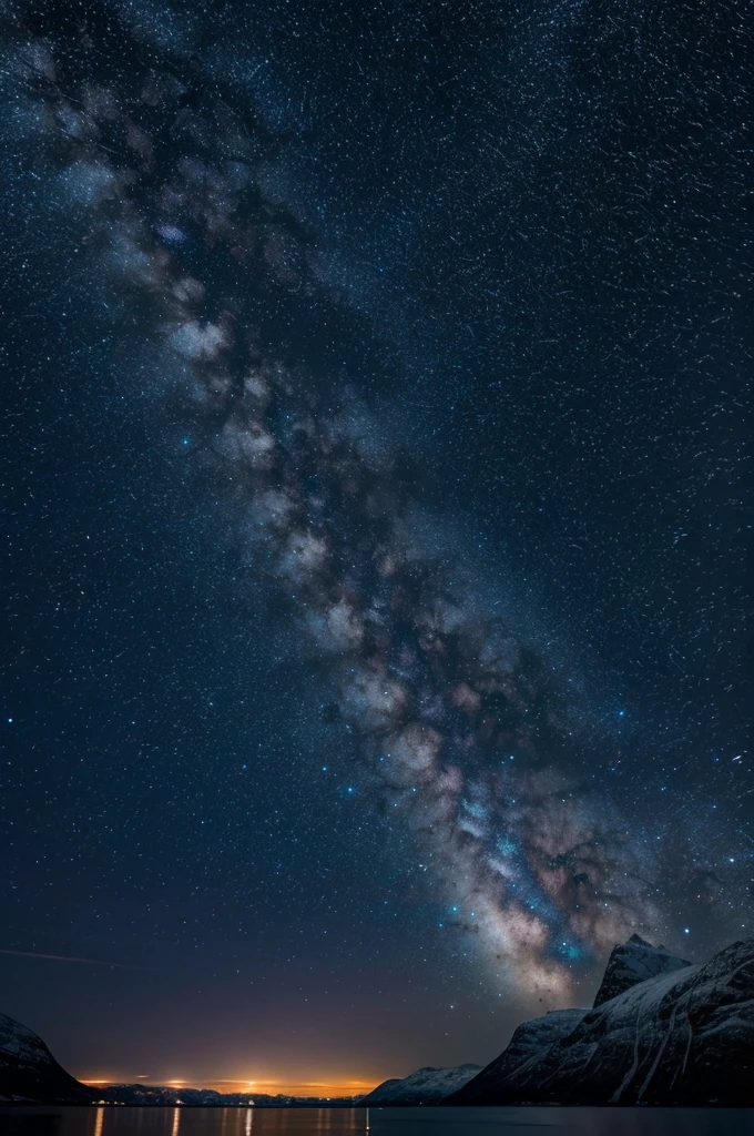 wonderfull stary sky with milky way in norway