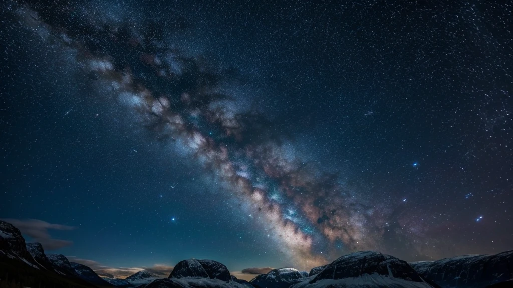 wonderfull stary sky with milky way in norway
