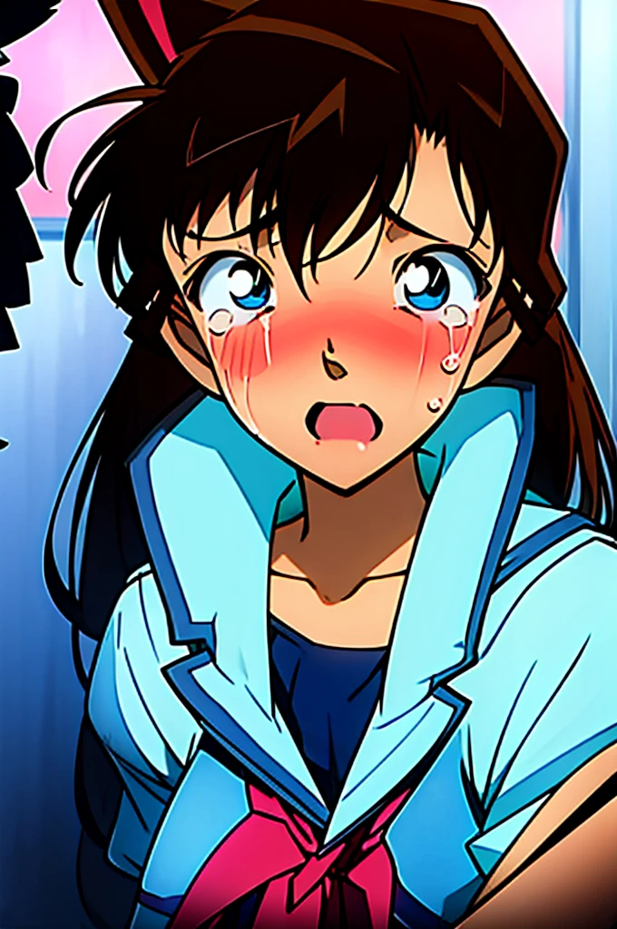 1 school girl, nsfw, (((gangbang, 3 boys))), ((crying face))