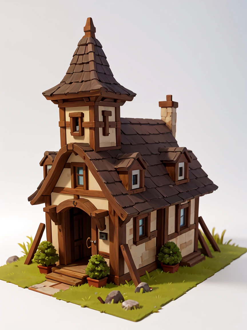 masterpiece, best quality, mini landscape, medieval house