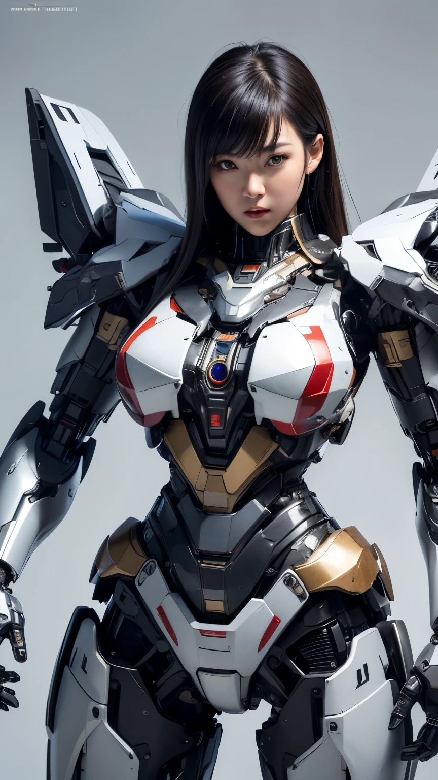 Textured skin, Super Detail, high details, High quality, Best Quality, hight resolution, 1080p, hard disk, Beautiful,(Super Heroine),Oppai Missile,beautiful cyborg woman,Mecha Cyborg Girl,Battle Mode,Girl with a Mecha Body,She wears a battle cyborg mech with a weapon,Fulll body Shot