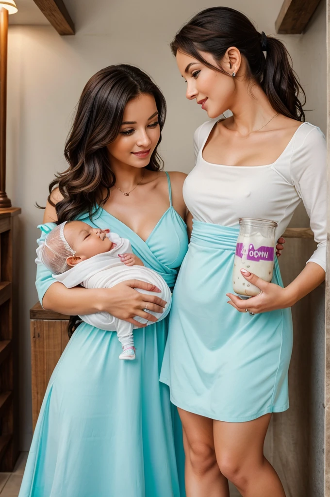16 hears cute girl with mom feed own milk to cute baby hot pic with stylish colour full modern dress with romantic hot mood full size hot sexy hot pic