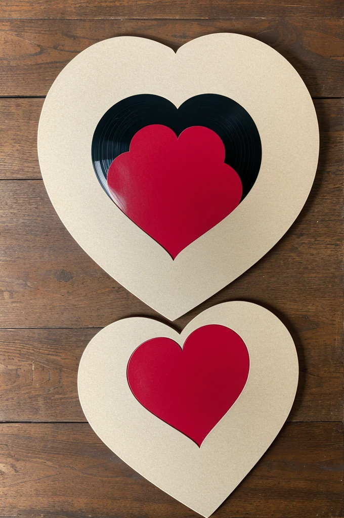 Heart shaped vinyl record