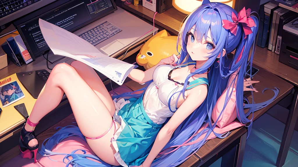 create a cute, beautiful and hot anime girl wallpaper for desktop for a pc
