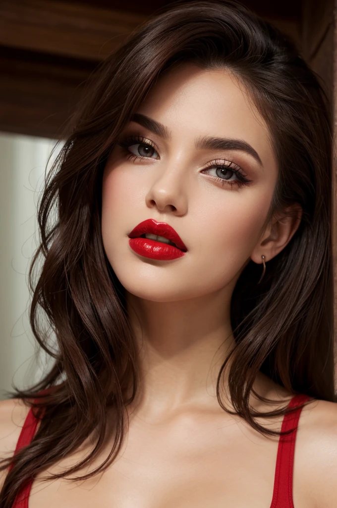 huge hot red lips