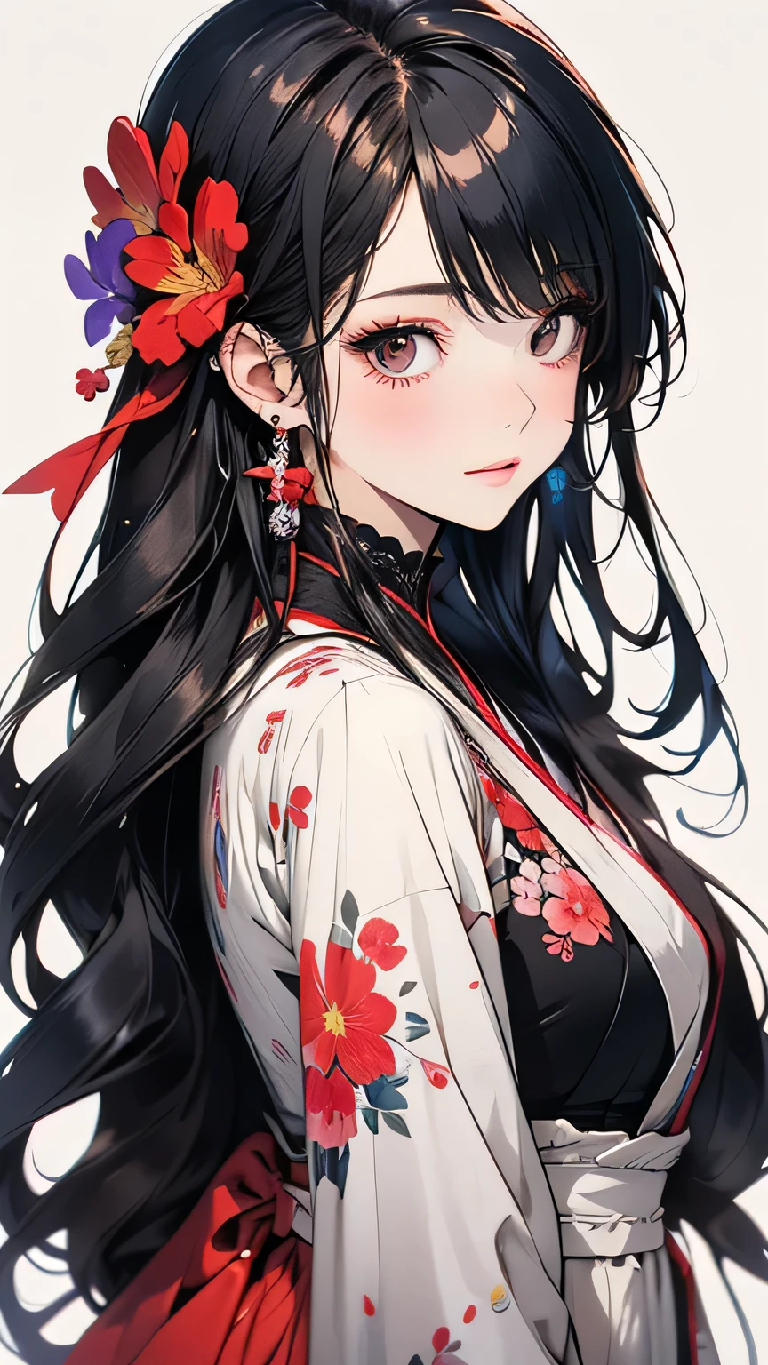 Anime-style girl with long hair and flowers, Cute anime waifu in a nice dress, Beautiful Anime Girls, Cute and detailed digital art, Beautiful anime portraits, guweiz on pixiv artstation, Gweiz-style artwork, Guweiz on ArtStation Pixiv, Detailed digital anime art, Anime Style 4k