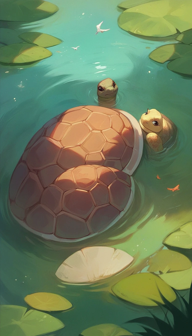 There are many magical turtles living at the bottom of the river，Turtle-like body，But with a bird&#39;s head and a snake&#39;s tail，Mysterious Creatures, shrike, (best quality，4K，8K，High level，masterpiece：1.2），Ultra Detailed，（lifelike，Photo real，Photo real：1.37），Highly detailed animals，Complex patterns，Dramatic lighting，Fantasy Creatures