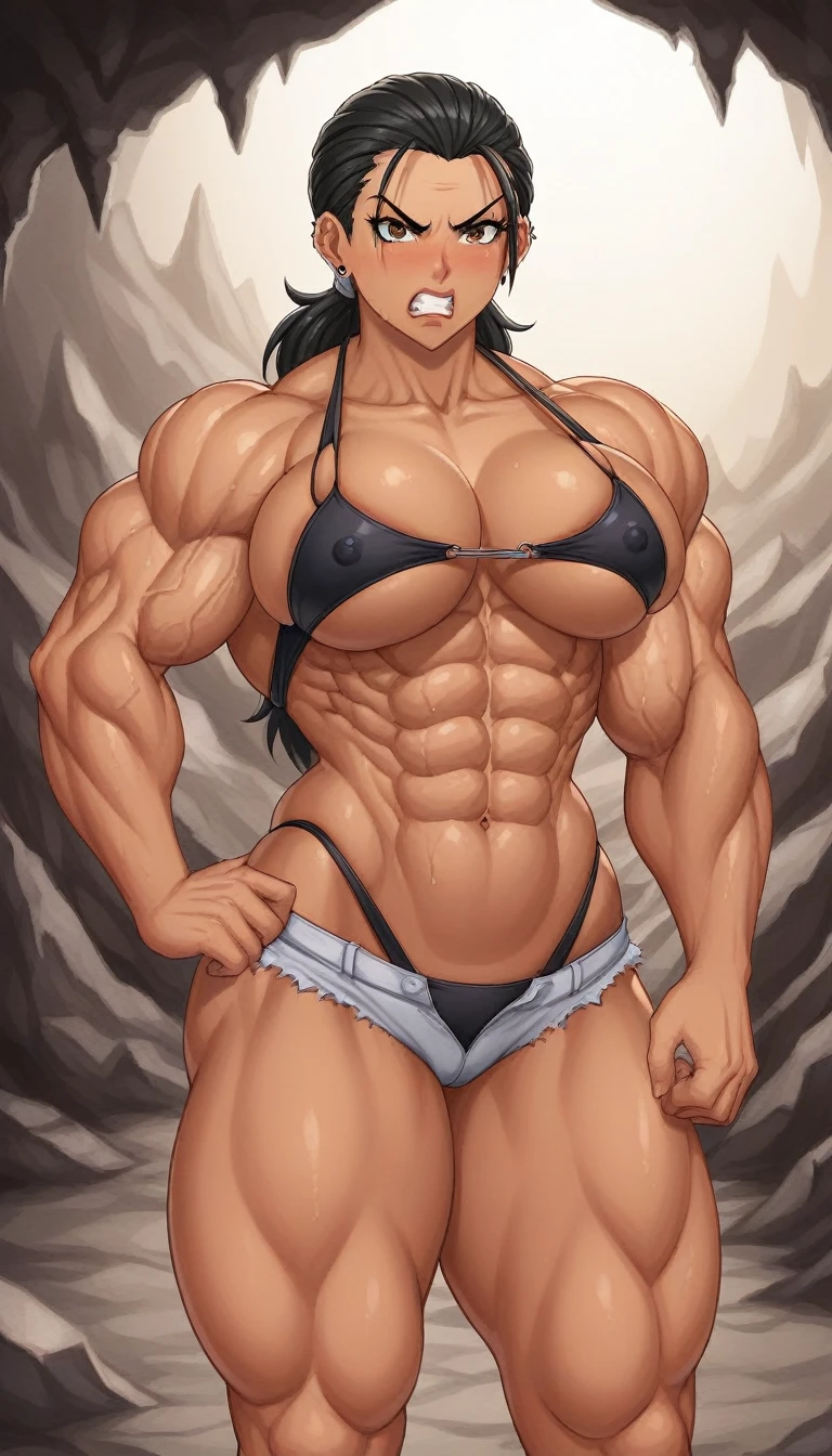 cave muscle woman angry