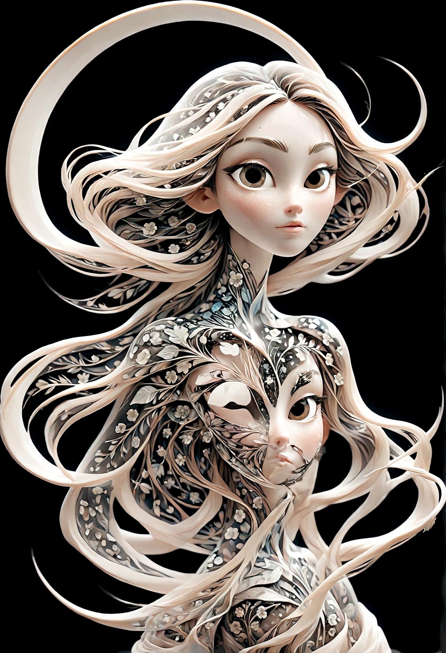 Perfect image:1.5. Analogue Photography:1.2),((Dynamic pose:1.2),(Dynamic Camera),NASA Style, On a moon full of flowers, Young woman in a long lace dress, Long Hair,Walk happily on the flower moon, Looking into the camera, The background is space, and Earth, performer, Other planets also appear to have ribbons flying around, Ultra-realistic, Actual photo shoot, Realistic, Photo taken with a Mamiya ARZ67 and Portra 400 film, Aperture 4, Shutter Speed 125 Stardust (Natural Color, Correct White Balance, Color Correction, Haze Removal,clarity), (Composition centering, Conceptual Photography)),(midnight, high quality, Film Grain), (Natural Color, Correct White Balance, Color Correction, Haze Removal,clarity)